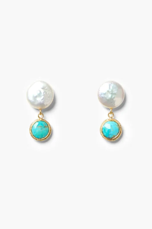 Sydney Coin Earrings Turquoise sold by Chan Luu