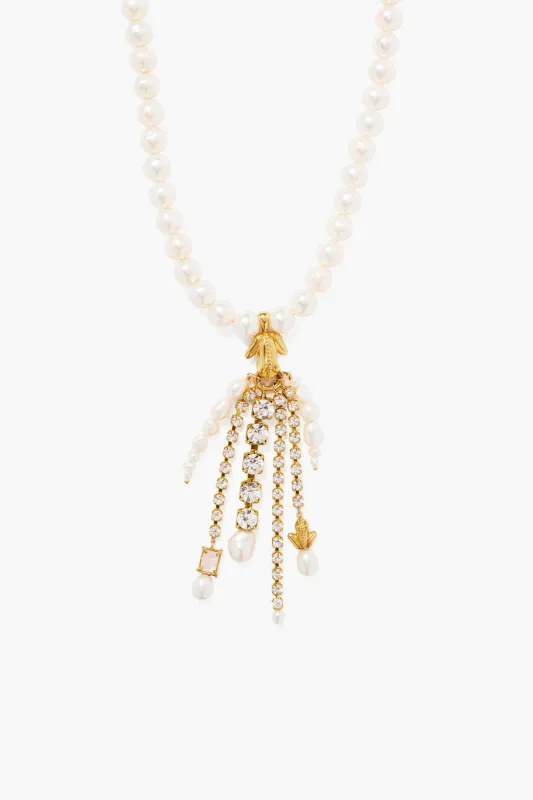 Pippa Cascade Necklace White Pearl sold by Chan Luu