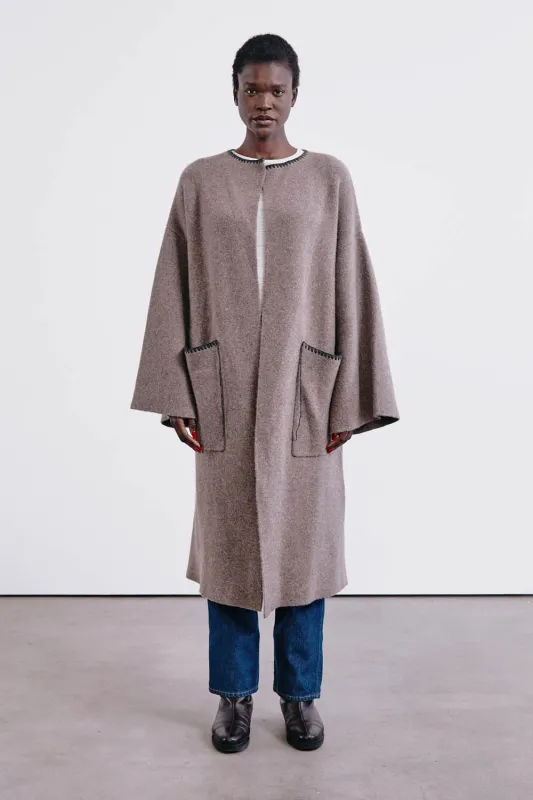 Kerrington Wool Cashmere Coat Brownstone sold by Chan Luu