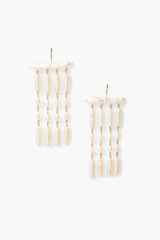 Amaya Drop Earrings Pearl sold by Chan Luu