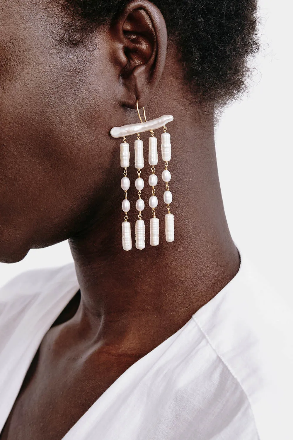 Amaya Drop Earrings Pearl sold by Chan Luu product image thumbnail 2