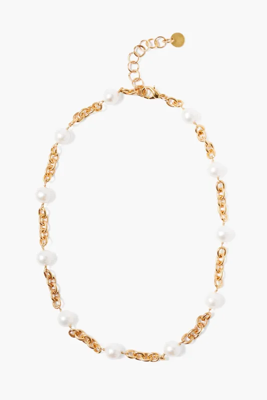Nautica Chain Necklace White Pearl sold by Chan Luu