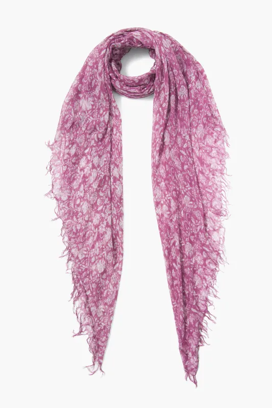 Cashmere and Silk Scarf Mulberry Dahlia Floral sold by Chan Luu