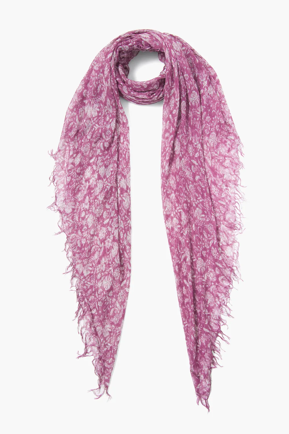 Cashmere and Silk Scarf Mulberry Dahlia Floral sold by Chan Luu