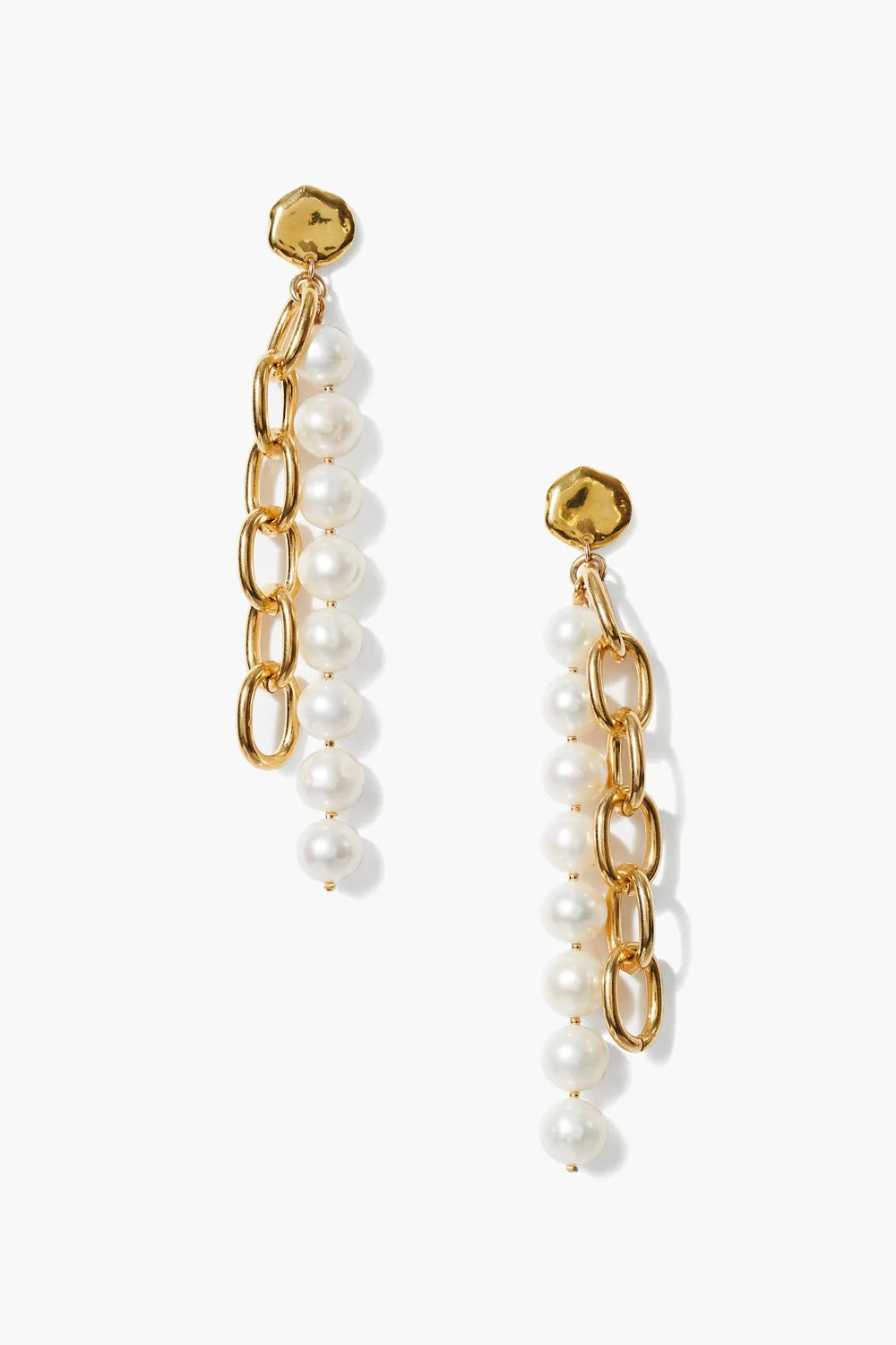 Esme Chain Earrings White Pearl sold by Chan Luu