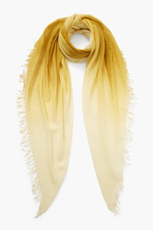 Cashmere and Silk Scarf Green Sulphur Dip Dyed sold by Chan Luu