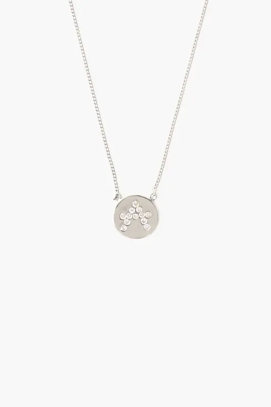 Diamond Initial Coin Necklace Silver made by Chan Luu