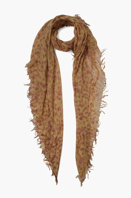 Cashmere and Silk Scarf Chai Tea Paisley sold by Chan Luu