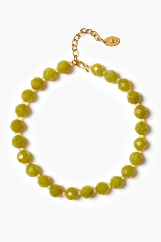 Oona Necklace Olive Jade sold by Chan Luu