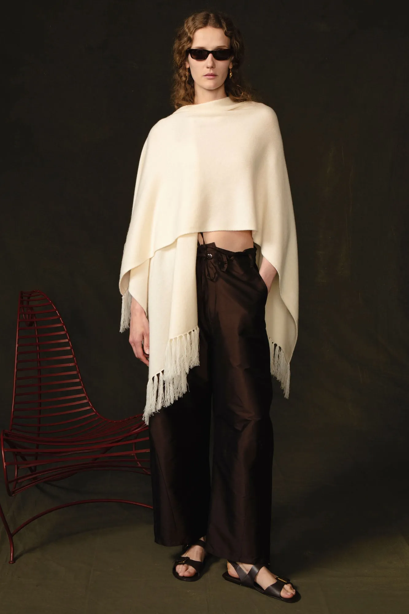 Wool Cashmere Knit Cape Aspen White sold by Chan Luu