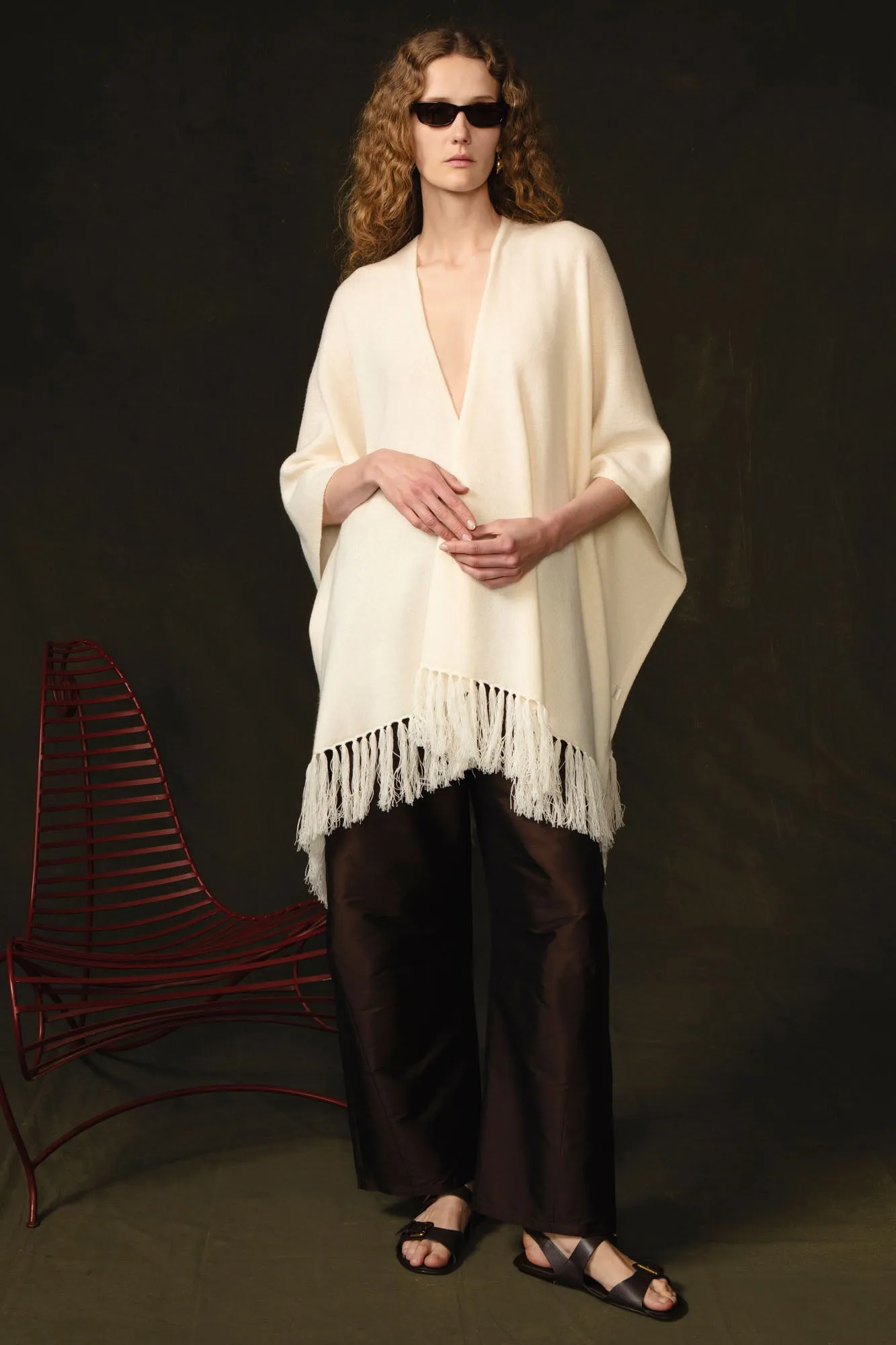Wool Cashmere Knit Cape Aspen White sold by Chan Luu product image thumbnail 2