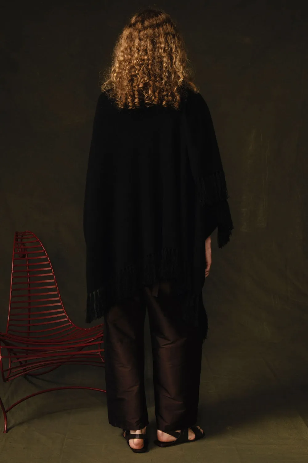 Wool Cashmere Knit Cape Black sold by Chan Luu product image thumbnail 3