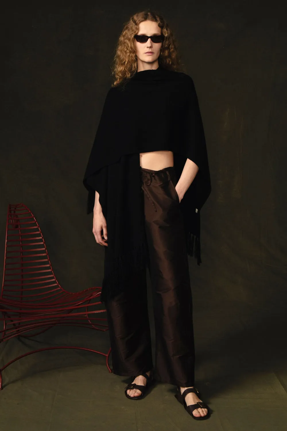 Wool Cashmere Knit Cape Black sold by Chan Luu