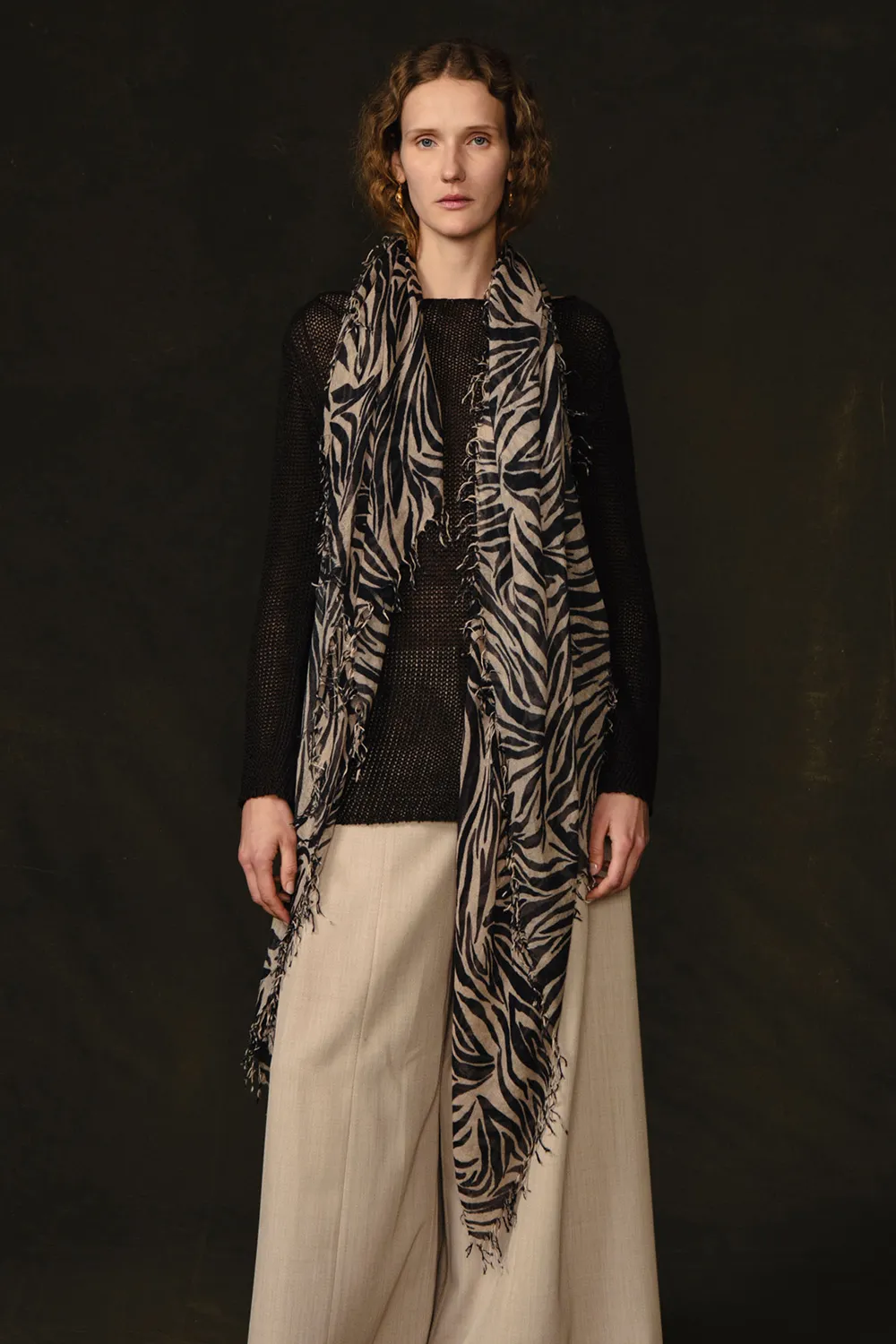 Cashmere and Silk Scarf Mahogany Zebra sold by Chan Luu product image thumbnail 2