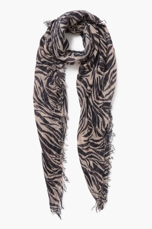 Cashmere and Silk Scarf Mahogany Zebra sold by Chan Luu