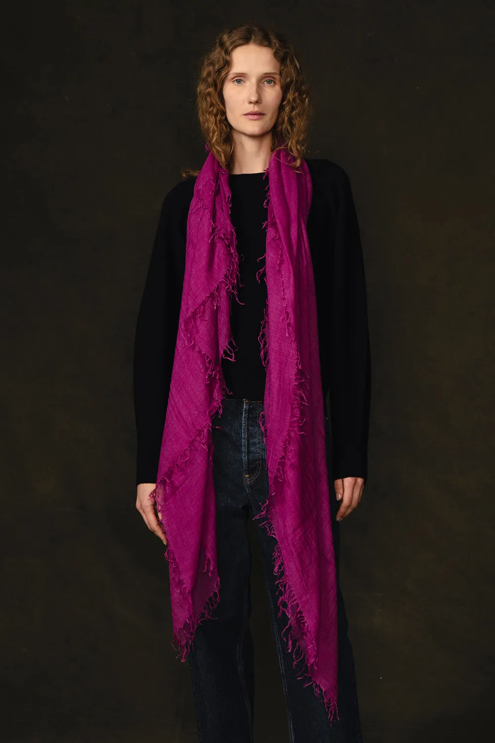 Cashmere and Silk Scarf Purple Orchid sold by Chan Luu product image thumbnail 2
