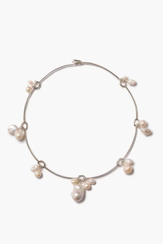 Crown Pearl Collar Necklace Silver sold by Chan Luu