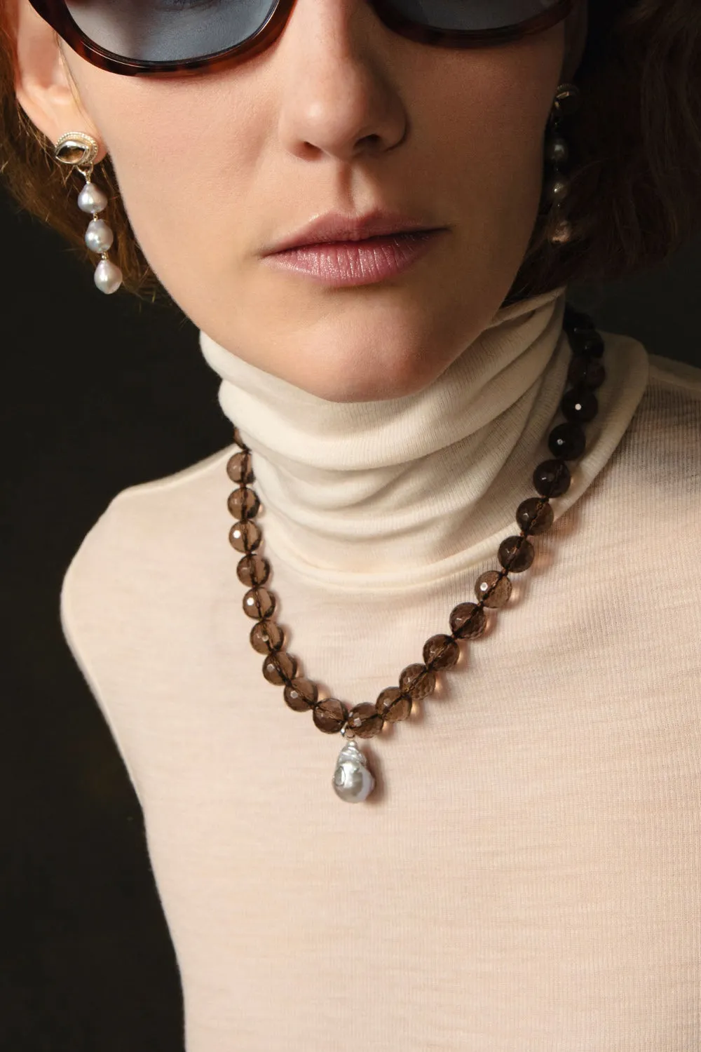 Gaze Tiered Earrings Grey Pearl sold by Chan Luu product image thumbnail 2