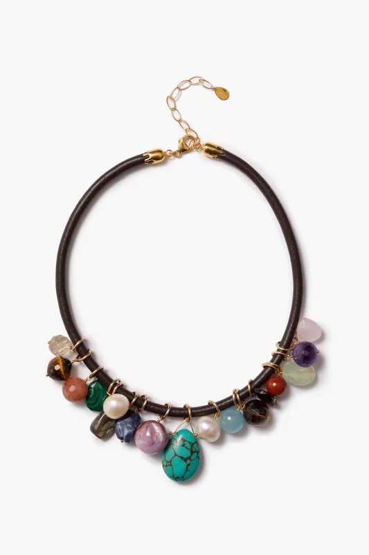 Lea Leather Collar Necklace Multi sold by Chan Luu