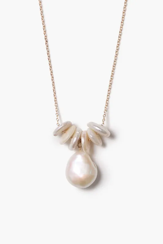 14k Abacus Necklace White Pearl sold by Chan Luu
