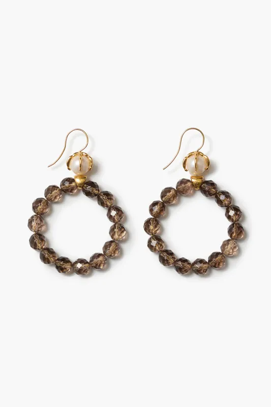 Lark Hoop Earrings Smoky Quartz sold by Chan Luu