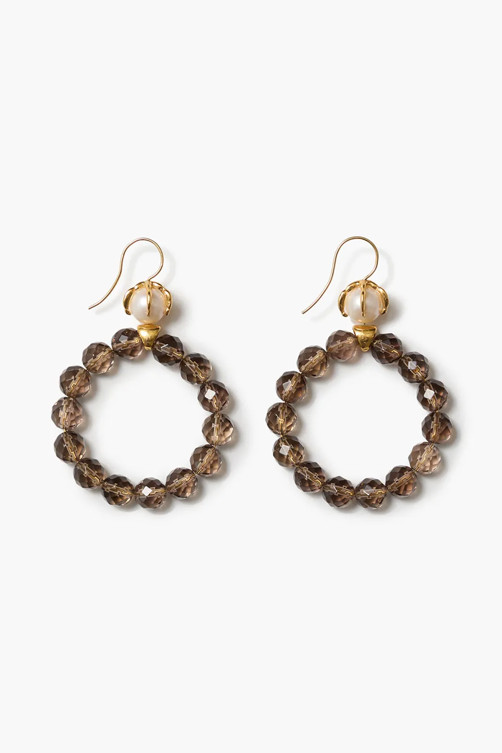 Lark Hoop Earrings Smoky Quartz sold by Chan Luu