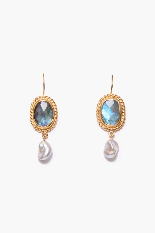 Vignette Drop Earrings Labradorite made by Chan Luu
