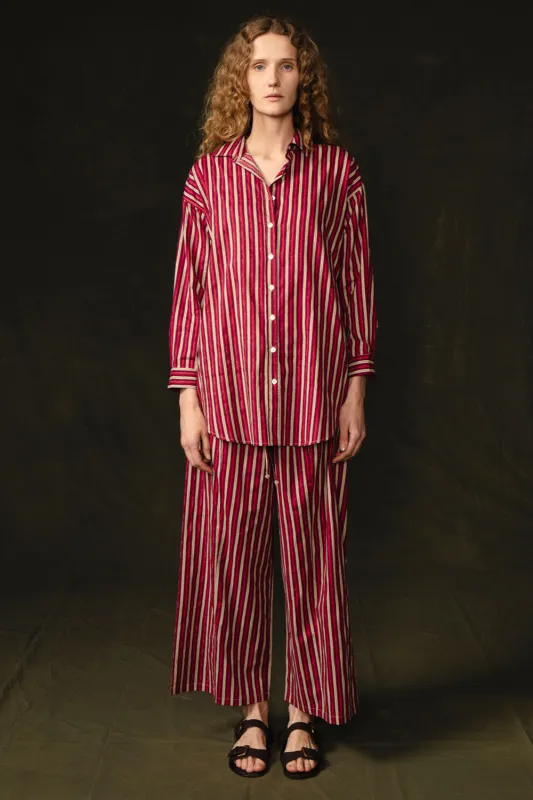 Pinstripe Printed Set Red sold by Chan Luu