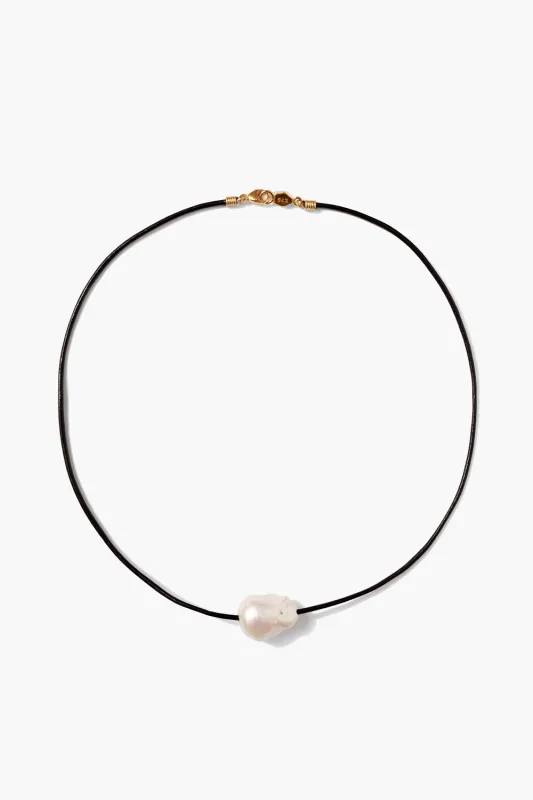 Isla Pearl Necklace Black sold by Chan Luu