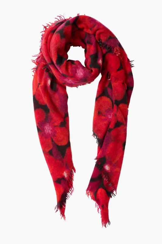 100% Cashmere Scarf Primrose Red Floral sold by Chan Luu
