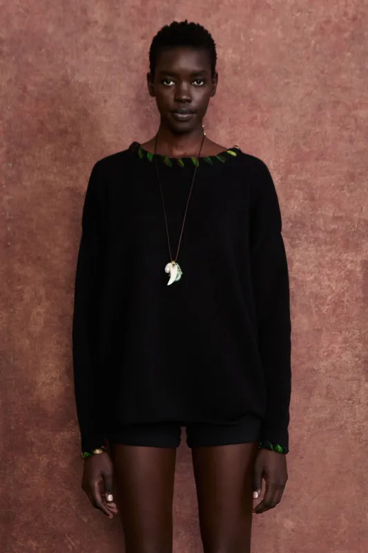 Whipstitch Sweater Black sold by Chan Luu