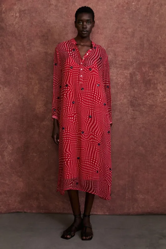 Eloise Dress Red Warped Plaid sold by Chan Luu