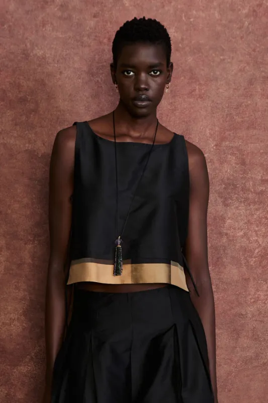 Gigi Silk Tank Top Black sold by Chan Luu