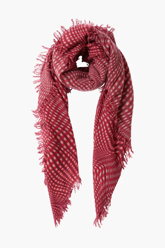 100% Cashmere Scarf Red Warped Plaid sold by Chan Luu