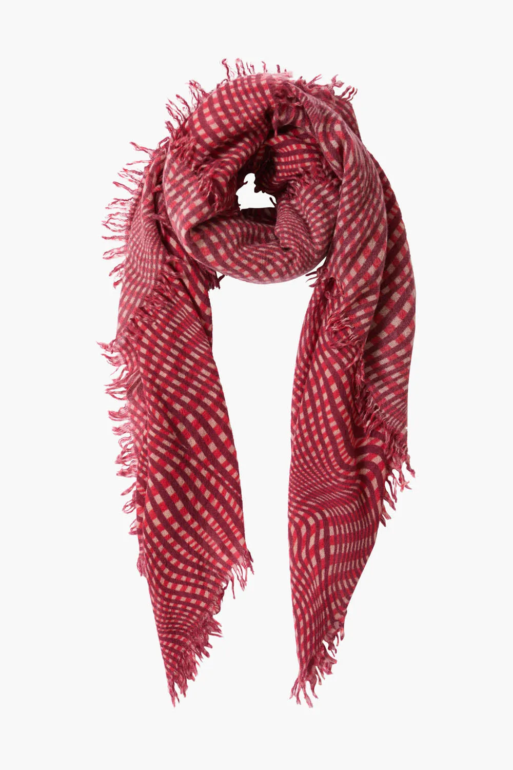 100% Cashmere Scarf Red Warped Plaid sold by Chan Luu