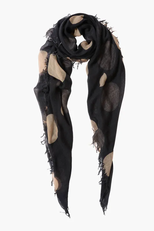 Cashmere and Silk Scarf Black Polka Dot sold by Chan Luu