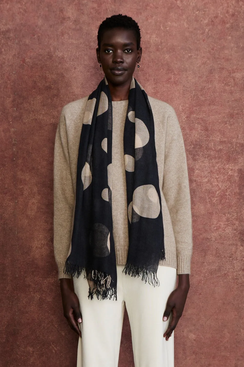 Cashmere and Silk Scarf Black Polka Dot sold by Chan Luu product image thumbnail 2