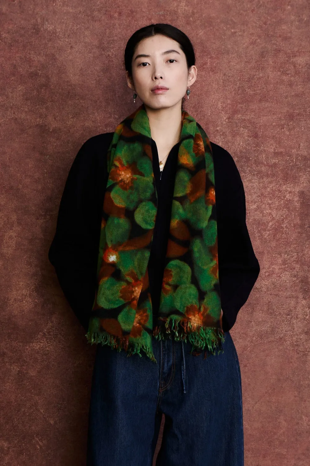 100% Cashmere Scarf Primrose Green Floral sold by Chan Luu product image thumbnail 2