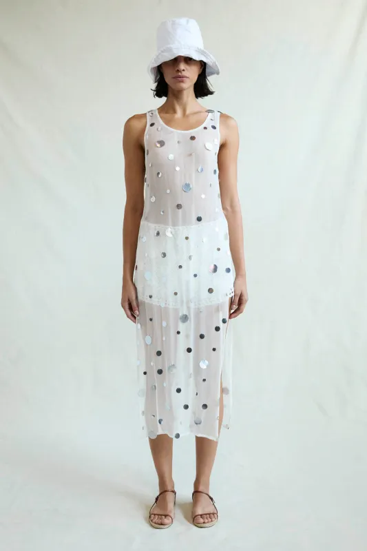 Chloe Sequin Tunic White sold by Chan Luu