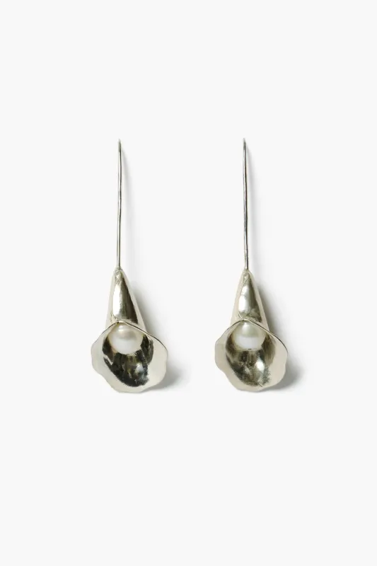 Calla Lily Drop Earrings Silver sold by Chan Luu