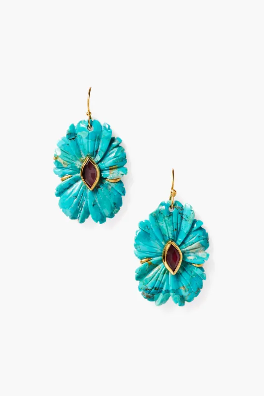 Magnolia Earrings Turquoise sold by Chan Luu