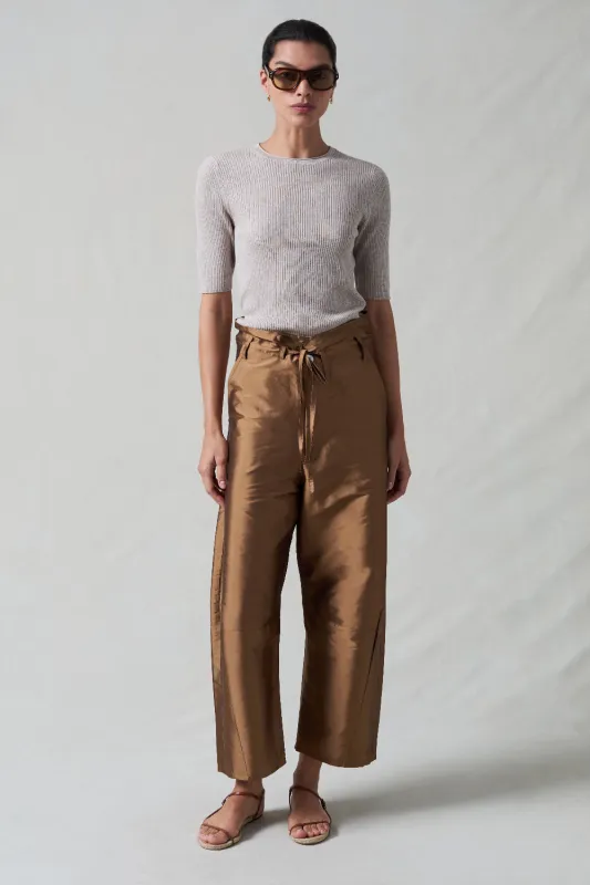 Techno Taffeta Barrel Pant Bronze sold by Chan Luu