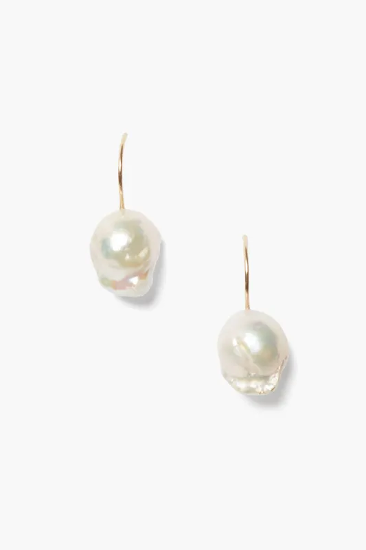 14k Baroque Earrings White Pearl sold by Chan Luu