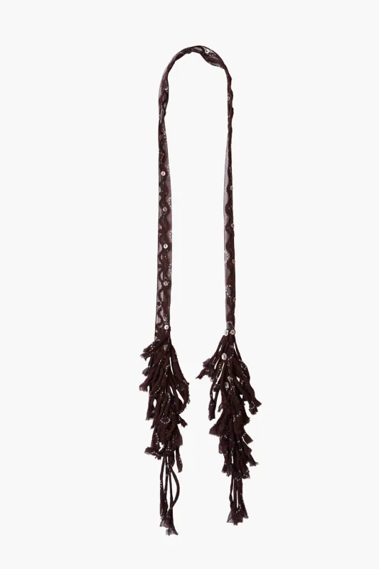 Fringe Skinny Scarf Chocolate Dot sold by Chan Luu