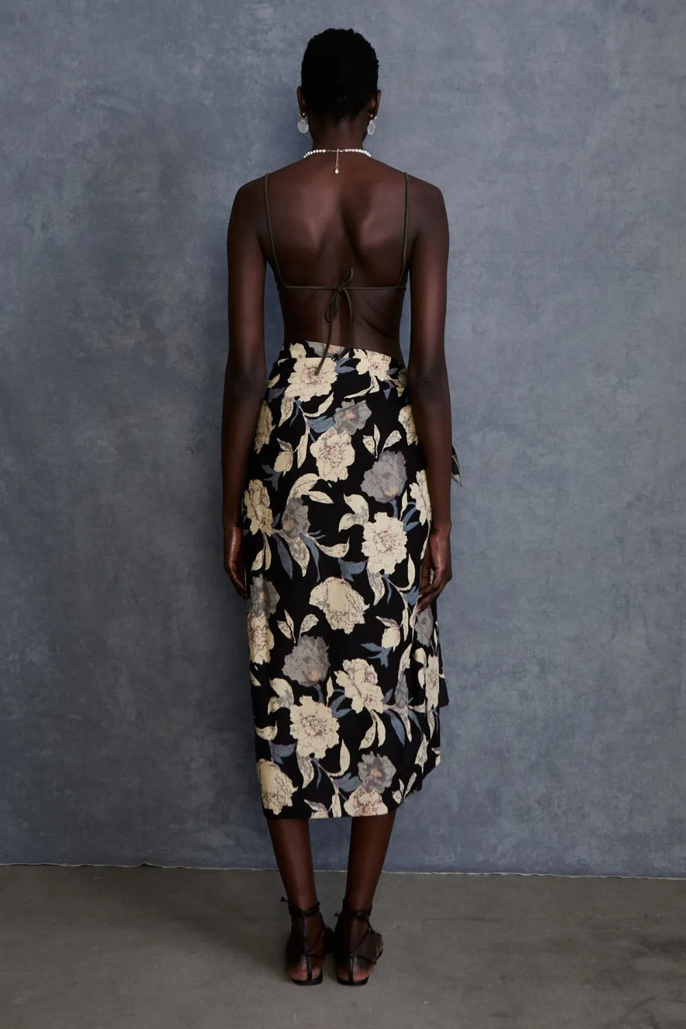 Freesia Printed Sarong Black sold by Chan Luu product image thumbnail 3