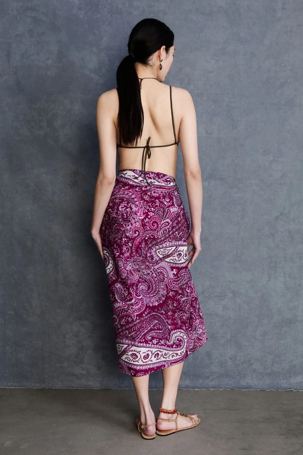 Paisley Printed Sarong Purple sold by Chan Luu product image thumbnail 3