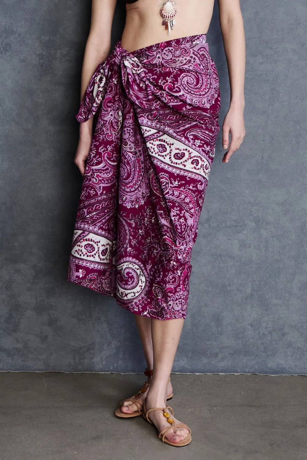 Paisley Printed Sarong Purple sold by Chan Luu product image thumbnail 2
