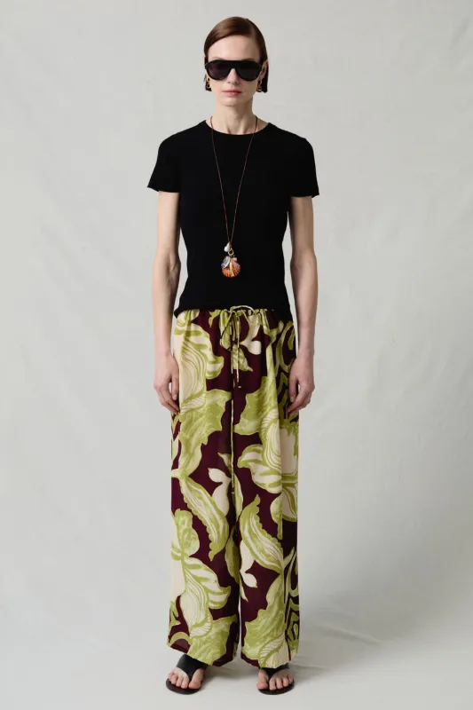 Ramona Silk Pant Hibiscus sold by Chan Luu