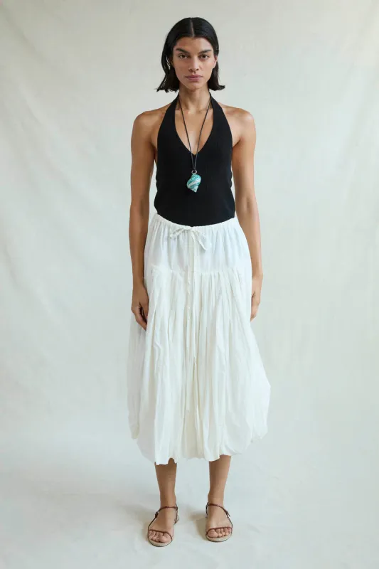 Million Pleats Bubble Skirt Natural sold by Chan Luu
