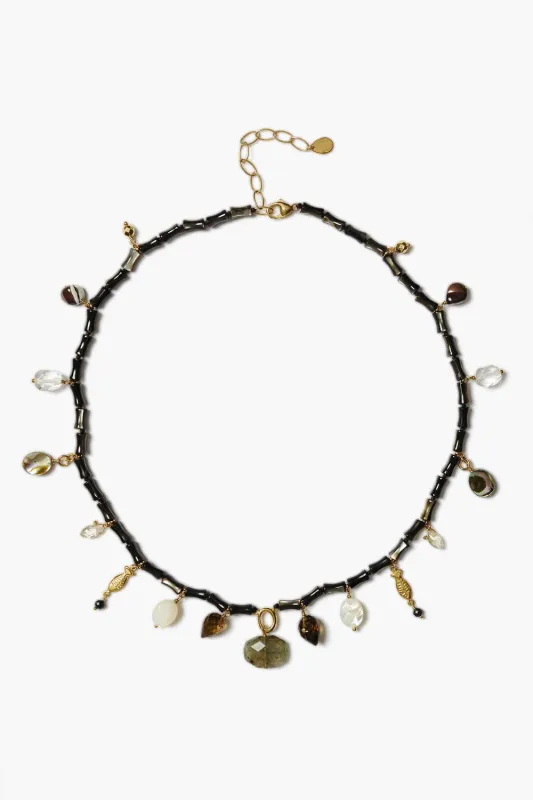 Nautilus Charm Necklace Black Mix sold by Chan Luu